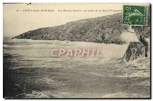 Cartes postales Trouville Sur Mer Les Roches Noires Vue Prise De La Jetee Promenade