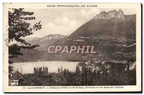 Cartes postales Sites Pittoresque De Savoie Lac d&#39Annecy Chateaux d&#39Here Et De Duingt Talloires Et Les Den