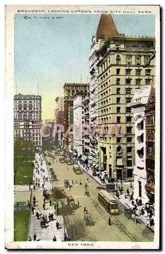 Cartes postales Broadway Looking Uptown From City Hall Park New York