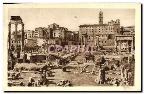 Cartes postales Roma Foro Romano Con Il Fempio Di Castore a Polluce E La Basilica Giulia