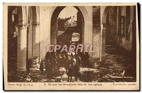 Cartes postales Ce Que Les Allemands Font De Nos Eglises Secteur belge de l&#39Yser Militaria