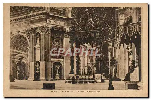 Cartes postales Roma San Pletro interno Confessione