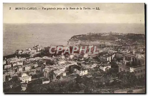 Cartes postales Monte Carlo Vue Generale Prise De La Route De La Turbie