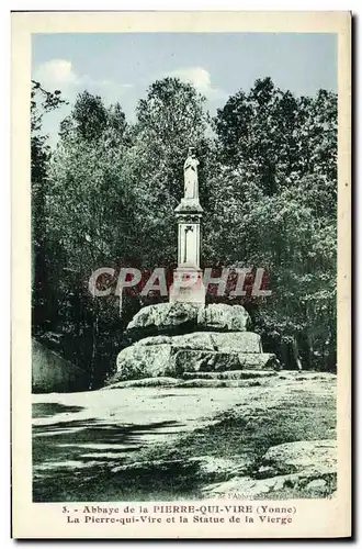 Cartes postales Abbaye de la Pierre Oui Vire et le statue de la vierge