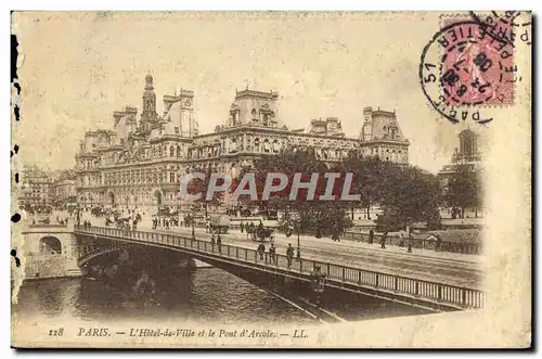 Cartes postales Paris L&#39Hotel de Ville et le Pont d&#39Arcole