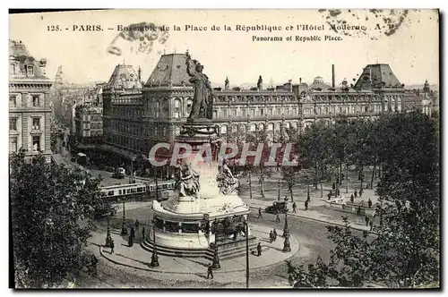 Cartes postales Paris Ensemnble de la Place de la Republique et l&#39Hotel Moderne