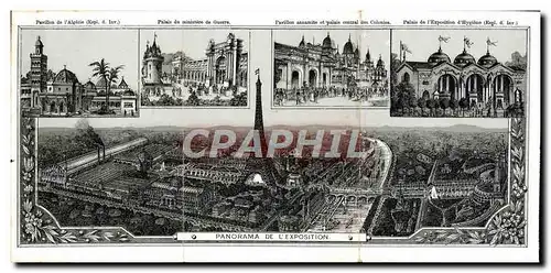 Carte depliante Paris Panorama De L&#39Exposition