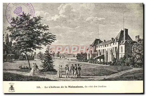 Cartes postales Le Chateau de la Malmaison du cote des Jardins Napoleon 1er
