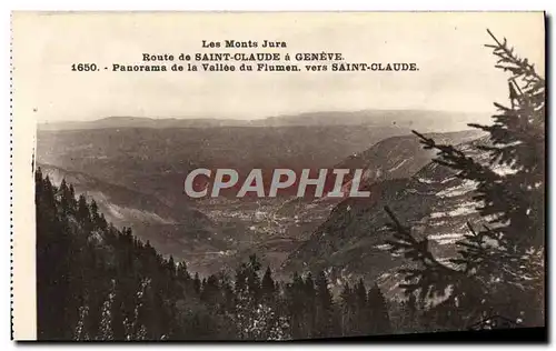 Cartes postales Route de Saint Claude a Geneve Panorama de la vallee de Flumen vers Saint Claude