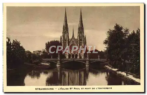 Cartes postales Strasbourg L&#39Eglise St Paul et Pont de L&#39Universite