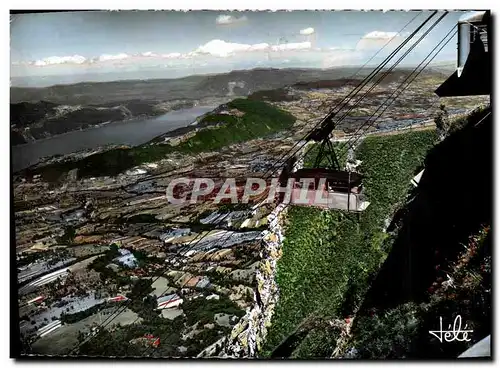 Cartes postales moderne Aix Les Bains Vue Ponoramique et teleferique du Mt Revard