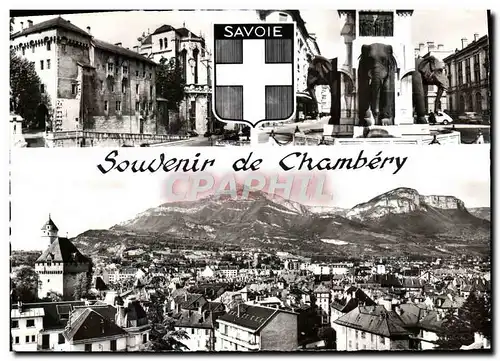 Cartes postales moderne Chambery Le Chateau Fantaine det Elephant Vue Generale le Mont Penay et Dent du Nivolet Elephant