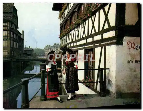 Cartes postales moderne L&#39Alsase Pittoresque Alsaciennes la Petite Francce A Strasbourg Folklore