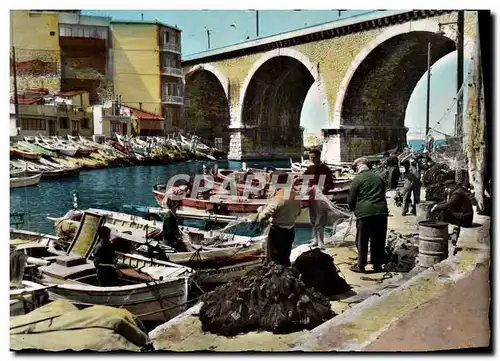 Cartes postales moderne Marseille Vallob des Auffes Peche Pecheurs