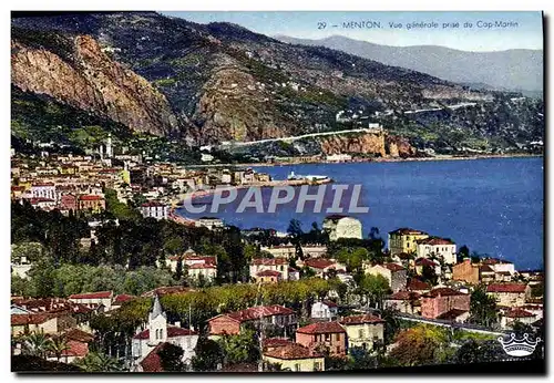 Cartes postales moderne Menton Vue Generale prise du Cap Martin