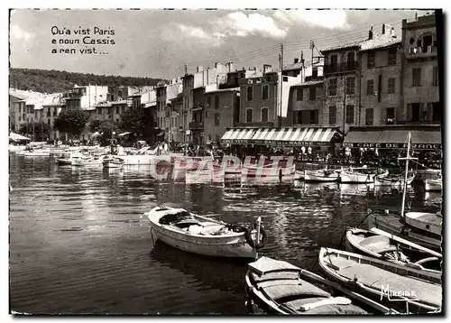 Moderne Karte Cassis sur Mer Le quai des Baux Bateaux Bar de la Marine Cafe de France