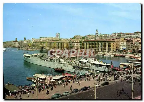 Moderne Karte Merseille Le Vieux Port Quai du Port Bateau