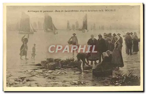 Cartes postales moderne Arrivages de poissons Baie de Saint Brieuc d&#39apres le tableau de Bouille