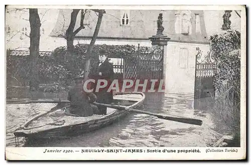 Cartes postales Janvier 1910 Neuilly Saint James Sortie d&#39une propriete