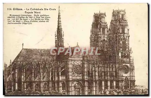 Cartes postales Orleans La Cathedrale Ste Croix Facade Nord