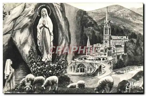 Cartes postales Lourdes La Basilique et L&#39Apparition