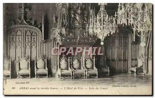 Ansichtskarte AK Arras avant la terrible Guerre L&#39Hotel de Ville Salle du Conseil