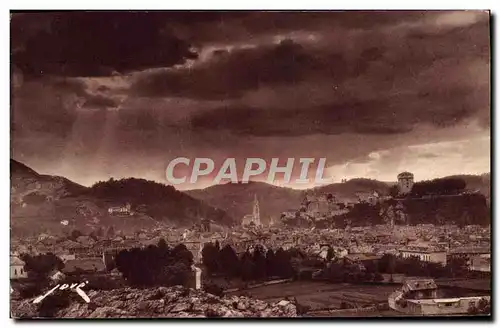 Cartes postales Lourdes Vue d'Ensemble de la Ville le Chateau et la Basilique