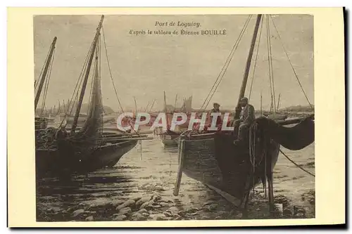 Cartes postales Port de Loguivy d&#39apres le tableau de Etienne Bouille Bateaux