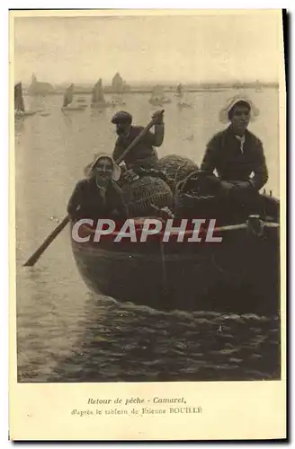 Cartes postales Retour de peche d&#39apres le tableau de Etienne Bouille