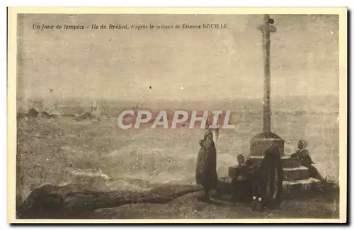 Cartes postales Un jour de tempete Ile de Brehat d&#39apres le tableau de Etienne Bouille