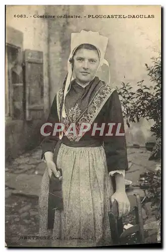 Ansichtskarte AK Costumes Ordinaire Plougastel Daoulas Folklore