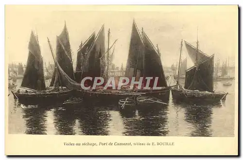 Cartes postales Voiles au sechage Port de Camaret Tableau de Bouille