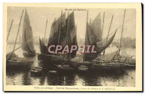 Cartes postales Musee De Saumur Voiles au sechage Port de Concarneau d&#39apres le tableau Bouille