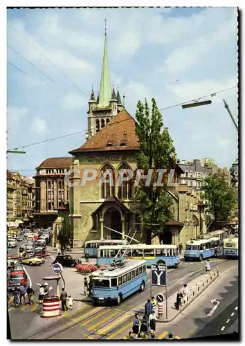 Cartes postales moderne Lausanne Place et L&#39Eglise St Francois