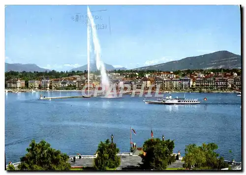 Cartes postales moderne Geneve Le jet d&#39Eau et le Mont Blanc