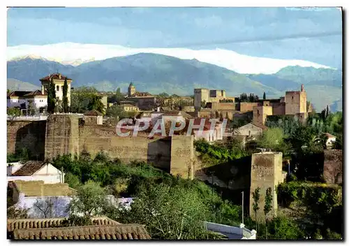 Cartes postales moderne Granada Alhambra vista general con Sierra Nevada