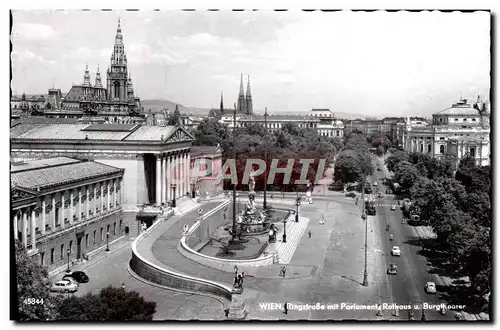 Moderne Karte Wien Ringstrasse mil Parlament Rathaus