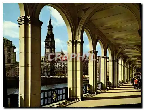 Cartes postales moderne Hamburg Alsterarkaden and Rathaus