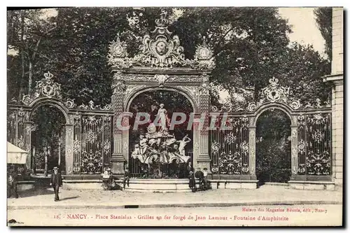 Cartes postales Nancy Place Stanislas Grilles en fer forge de Jean Lamour Fontaine d&#39Amphitrite