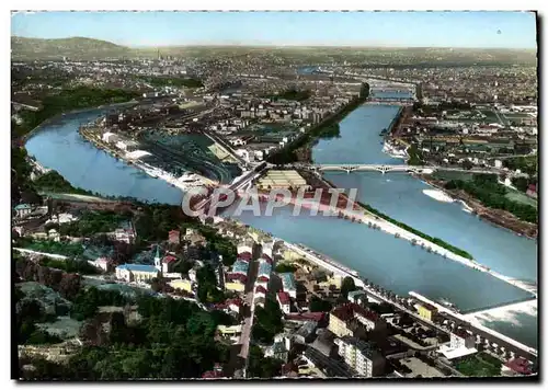 Cartes postales moderne Lyon Vue Aerienne Le Confluent Du Rhone Et De La Saone A la Mulatiere