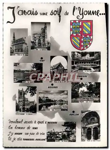 Cartes postales moderne J&#39avais une Soif De l&#39Yonne Sens Tonnerre Auxerre