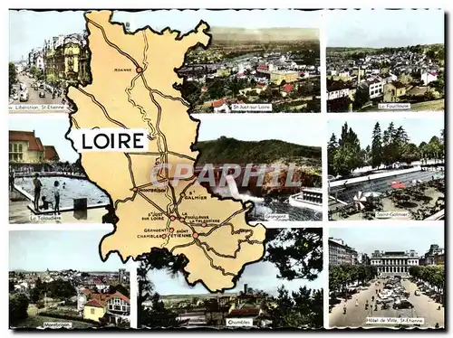 Moderne Karte Le Loire Environs De Saint Etienne