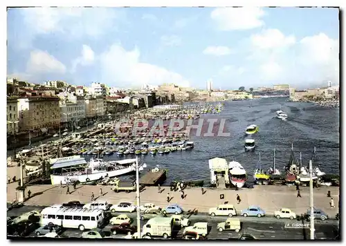 Cartes postales moderne Marseille Le Vieux Port Le Quai Des Belges Et Le Quai De Rive Neuve Bateaux