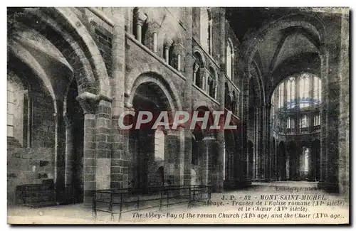 Ansichtskarte AK Mont Saint Michel Abbaye Travees De l&#39Eglise Romane et le choeur