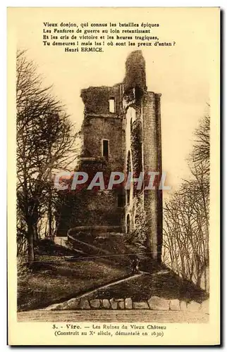 Ansichtskarte AK Vire Les Ruines Du Vieux Chateau