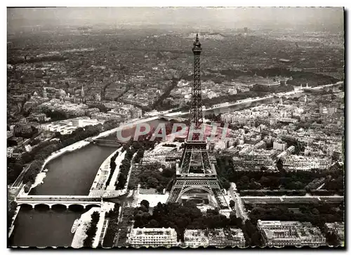 Moderne Karte Avion Au Dessus De Paris La Tour Eiffel