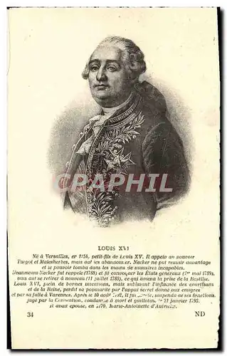 Ansichtskarte AK Louis XVI Ne A Versailles Er Petit Fils De Louis XV