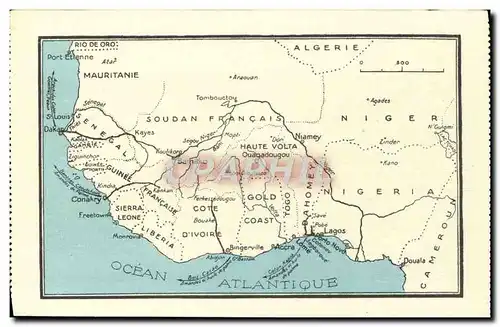 Cartes postales Ocean Atlantique Afrique Occidentale Francaise