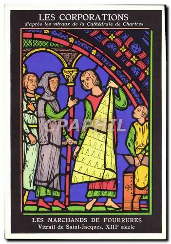 Cartes postales Les Corporations D&#39Apres Les Vitraux De La Cathedrale De Chartres Les Marchands De Fourrures