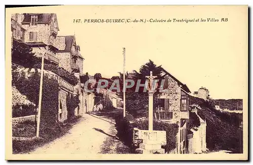 Cartes postales Perros Guirec Calvaire De Trestrignel Et Les Villas